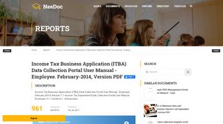 
                            2. Income Tax Business Application (ITBA) Data Collection Portal User ... - Itba Data Collection Portal