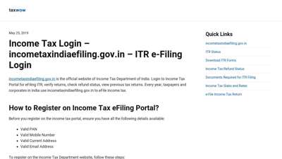 Income Tax Login - incometaxindiaefiling.gov.in - ITR e ...