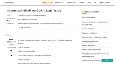 incometaxindiaefiling.gov.in login issue