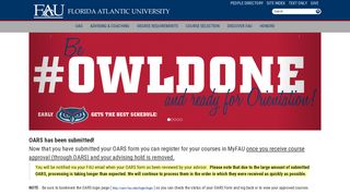 
                            7. Incoming OARS : Florida Atlantic University - Oars Student Portal Page