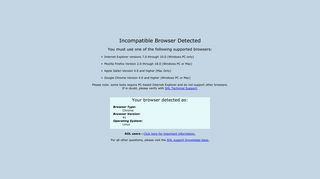 Incompatible Browser Detected You must use one of the ... - Select2perform Portal