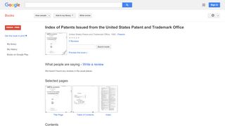 
                            6. Index of Patents Issued from the United States Patent and ... - O364 Portal