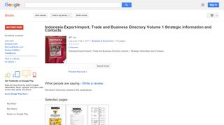 
Indonesia Export-Import, Trade and Business Directory Volume ...  
