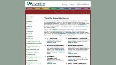 Industry Demos – Online Collaboration ... - GroveSite