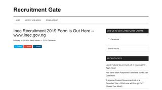 
                            4. Inec Recruitment 2019 Form is Out Here – www.inec.gov.ng - Inec Recruitment Portal Portal