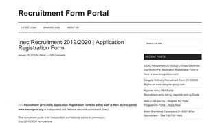 
                            7. Inec Recruitment 2019/2020 - Recruitment Form Portal - Inec Recruitment Portal Portal