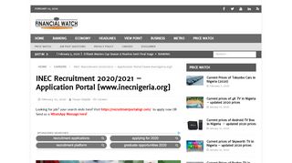 
                            16. INEC Recruitment 2020/2021 - Application Portal [www ... - Inec Recruitment Portal Portal