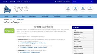 
                            8. Infinite Campus - Granite Hills High School - Granite Gradebook Portal Student Portal