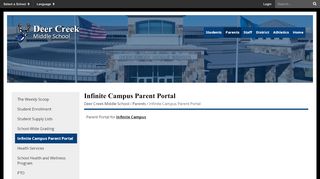 
                            5. Infinite Campus Parent Portal - Deer Creek Middle School - Deer Valley Portal