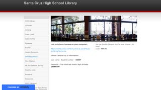 
                            8. Infinite Campus - Santa Cruz High School Library - Infinite Campus Santa Cruz Portal