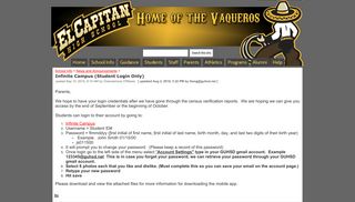 
                            4. Infinite Campus (Student Login Only) - El Capitan High School - El Capitan Parent Portal