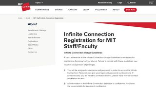 
                            13. Infinite Connection Registration for MIT Staff/Faculty | alum.mit ... - Mit Alumni Email Portal