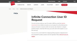 
                            14. Infinite Connection User ID Request - MIT Alumni Association - Mit Alumni Email Portal