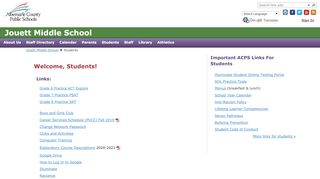 
                            3. Info for Students - Albemarle County Public Schools - Jack Jouett Middle School Parent Portal
