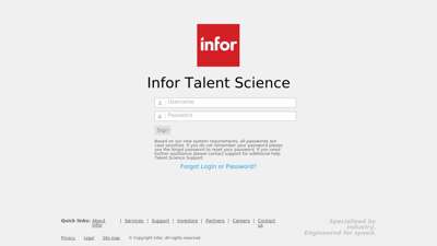 Infor Talent Science - Login