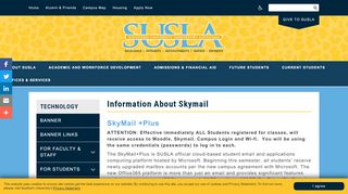 Information About Skymail | Southern University Shreveport ... - Www Susla Edu Portal