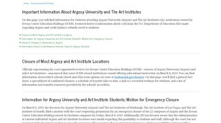 
                            6. Information for Argosy and Art Institute Students | Federal ... - Art Institute Campus Portal