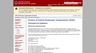 
                            5. Information for Employers - Division of Federal Employees ... - Usdl Provider Portal