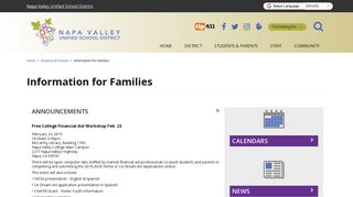 
                            4. Information for Families - Napa Valley Unified School District - Parent Portal Nvusd
