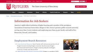 
                            8. Information for Job Seekers | Rutgers University - Rutgers Employment Portal