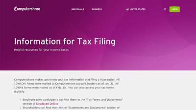 Information for Tax Filing - Computershare