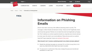 
                            9. Information on Phishing Emails | alum.mit.edu - MIT Alumni ... - Mit Alumni Email Portal