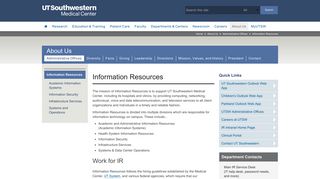 
                            3. Information Resources (IR) - UT Southwestern, Dallas, Texas - Ut Southwestern Patient Portal