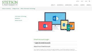 
                            4. Information Technology - Email Account Login - Stetson University Portal
