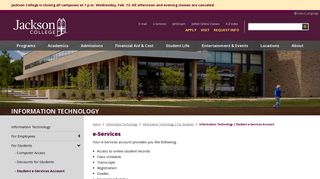 
                            5. Information Technology | Student e-Services Account ... - Jcc Jetnet Portal