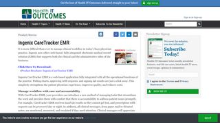
                            8. Ingenix CareTracker EMR - Health IT Outcomes - Caretracker Emr Portal