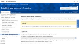 
                            4. Initial login and password information - IBM Knowledge Center - Isim Login