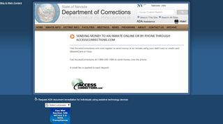 
Inmate Banking AccessCorrections | Nevada Department of ...  
