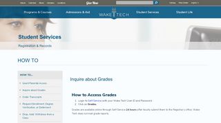 
Inquire about Grades | Wake Technical Community College  
