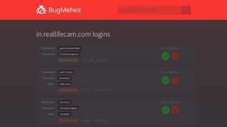 
                            2. in.reallifecam.com passwords - BugMeNot