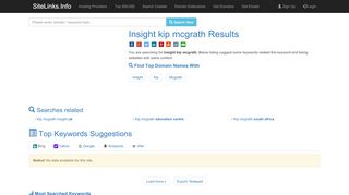 
                            5. Insight kip mcgrath Results For Websites Listing - SiteLinks.Info - Kip Mcgrath Portal Insight
