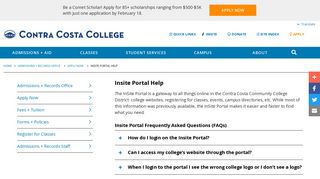 
Insite Portal Help | Contra Costa College
