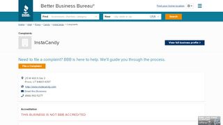 
                            2. InstaCandy | Complaints | Better Business Bureau® Profile - Instacandy Portal