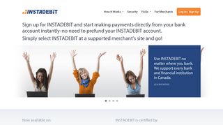 
                            2. INSTADEBIT - Instadebit Portal
