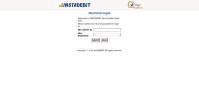
                            3. InstaDebit - Merchant Login
