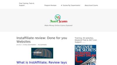 Instaffiliate review; Is it a scam or legit?  Avert Scams
