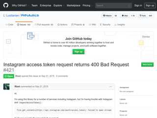 
                            5. Instagram access token request returns 400 Bad Request ...