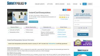 
                            8. InstantCashSweepstakes Ranking and Reviews – SurveyPolice - Instantcashsweepstakes Com Portal