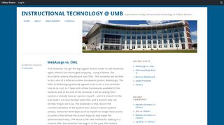
                            3. Instructional Technology @ UMB - UMass Boston Blog Network - Umass Boston Blackboard Vista Portal