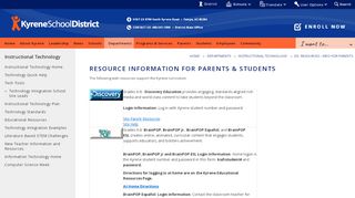
Instructional Technology / Ed. Resources - Info for Parents  
