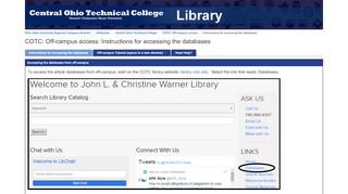 
                            8. Instructions for accessing the databases - COTC: Off-campus ... - Cotc Portal