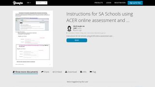 
                            7. Instructions for SA Schools using ACER online assessment ... - Oars Acer Edu Au Login