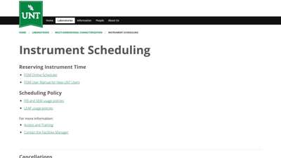 Instrument Scheduling  Materials Research Facility