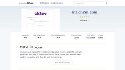 Int.ch2m.com website. CH2M Hill Logon.