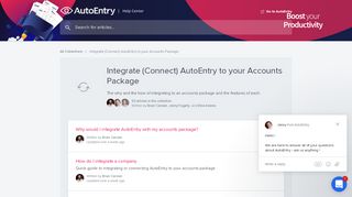 
                            1. Integrate (Connect) AutoEntry to your Accounts Package ... - Auto Entry Portal