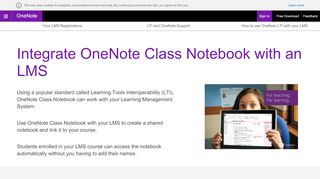 
Integrate OneNote Class Notebook with an LMS  
